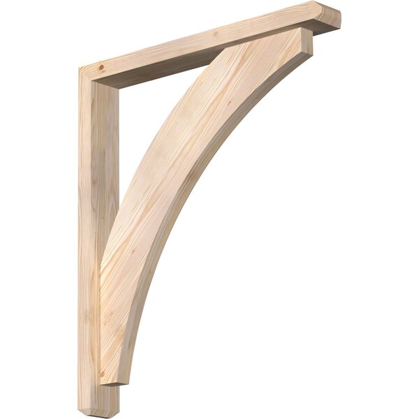 Ekena Millwork Thorton Craftsman Smooth Bracket w/ Offset Brace, Douglas Fir, 3 1/2"W x 26"D x 30"H BKT0402X26X30THR04SDF - main